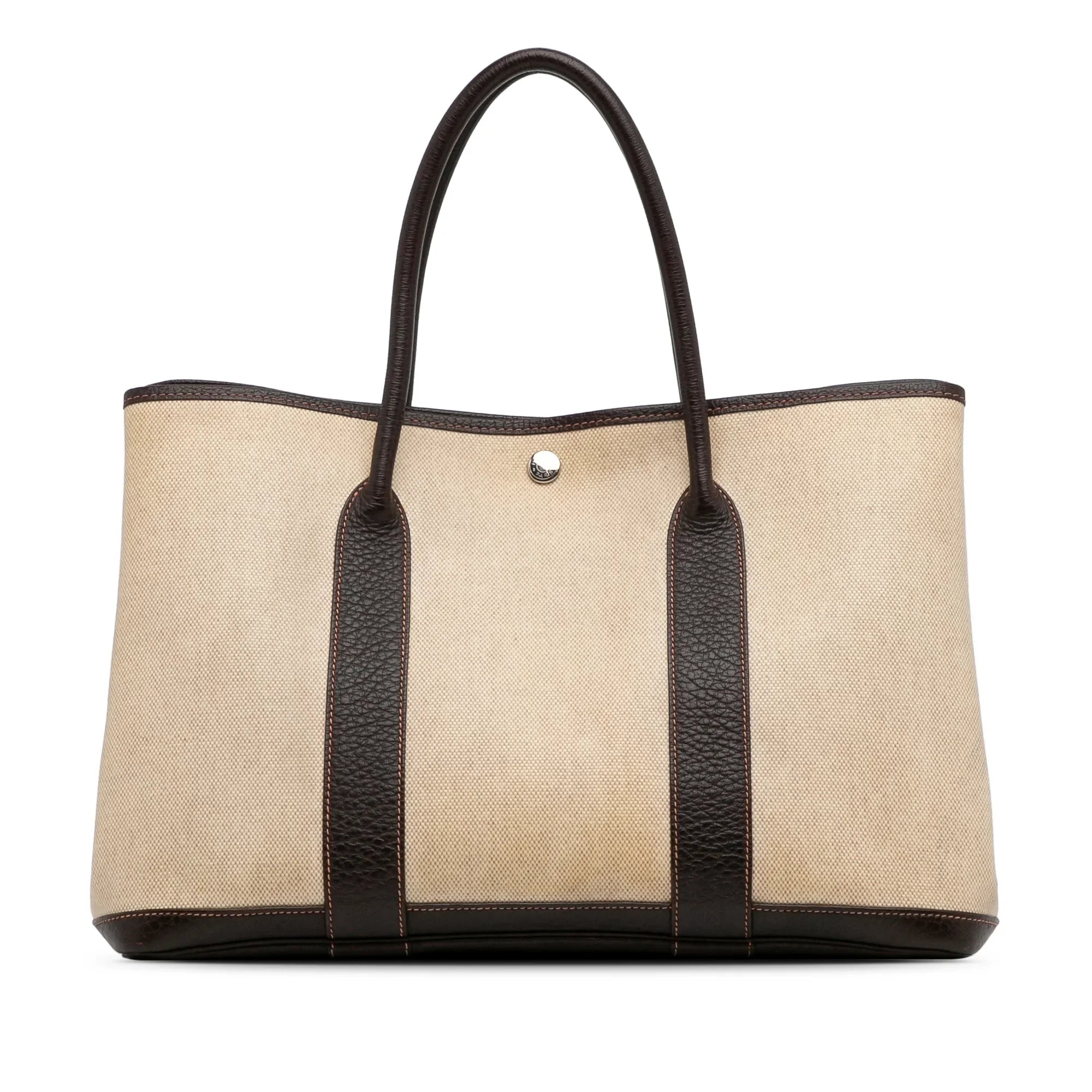 Pre-Owned Authenticated Hermès Toile Garden Party 36 Canvas Fabric Brown Tote Bag Unisex (Good)