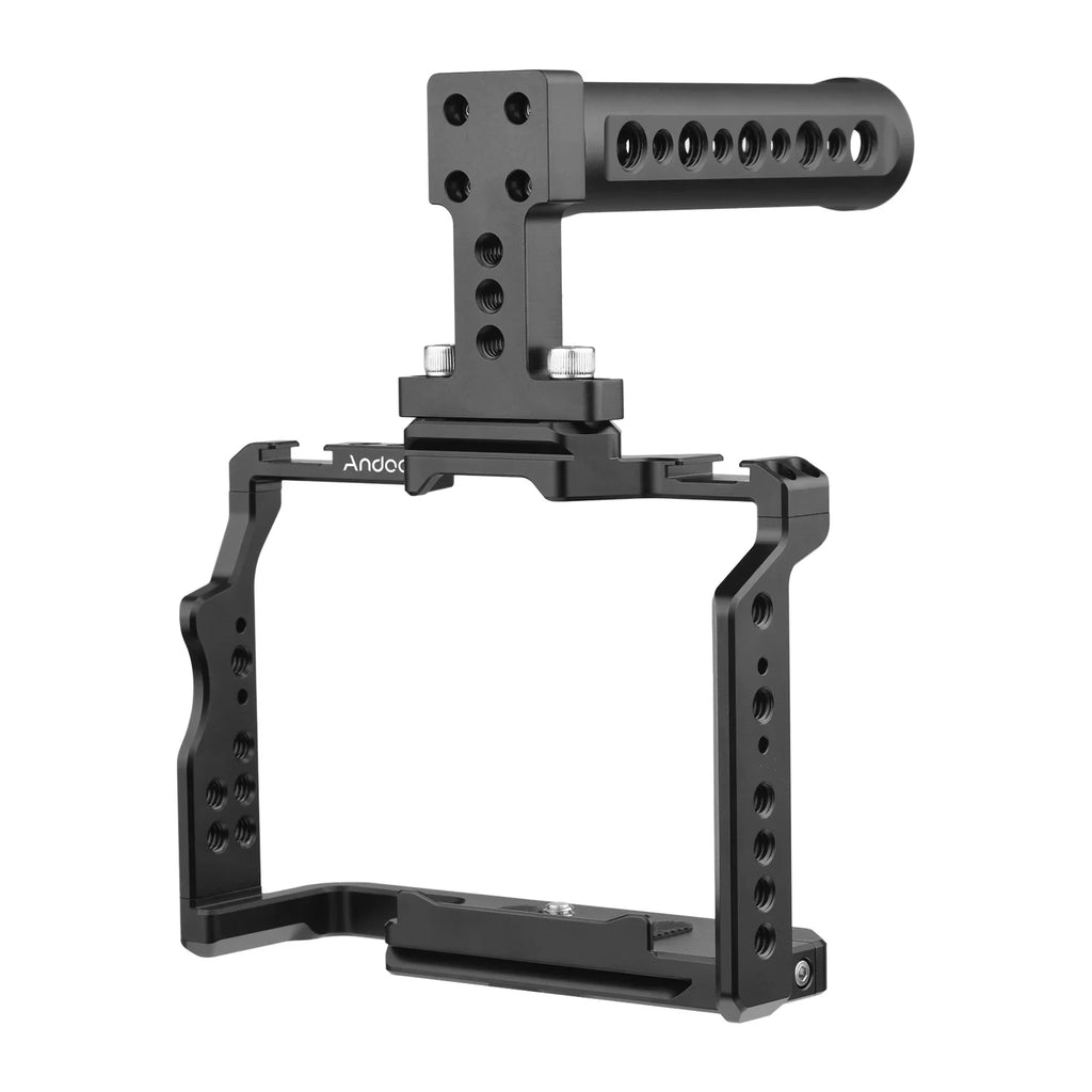7299 Video Cage + Handle Kit Aluminum Alloy with Dual Cold Shoe Mounts Numerous 14 Inch Threads Replacement for A7IV/ A7III/ A7II/ A7R III/ A7R II/ A7S II