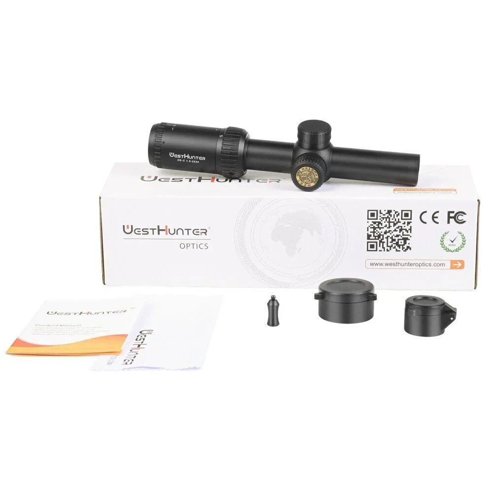WestHunter HD-C 1.5-5X20 SFP Scope Clear View Compact Hunting Sights,11mm Dovetail Rings