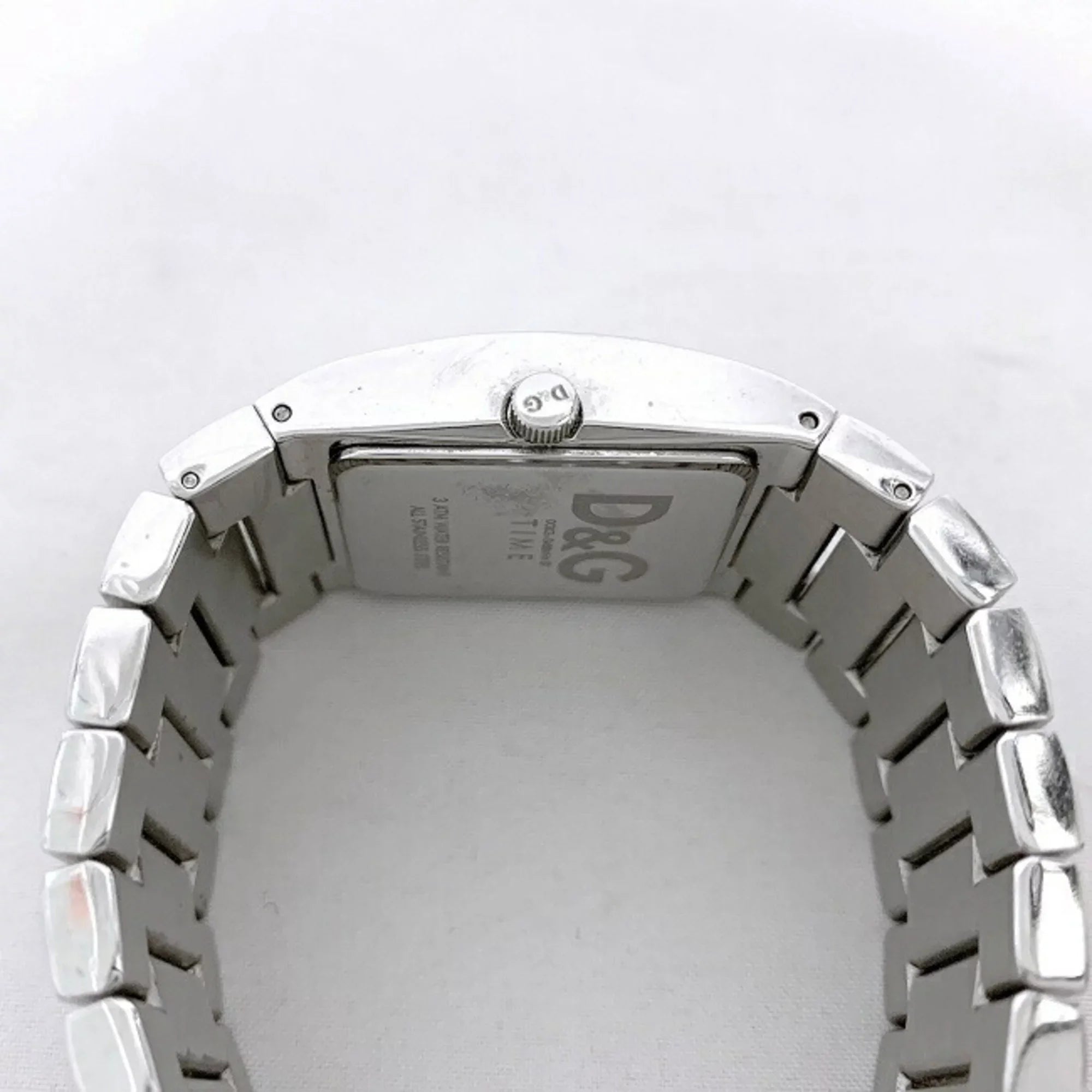 Pre-Owned Dolce & Gabbana Watch Silver Rhinestone SS D G Ladies Stainless Steel Quartz Square 2 Hands Analog (Good)