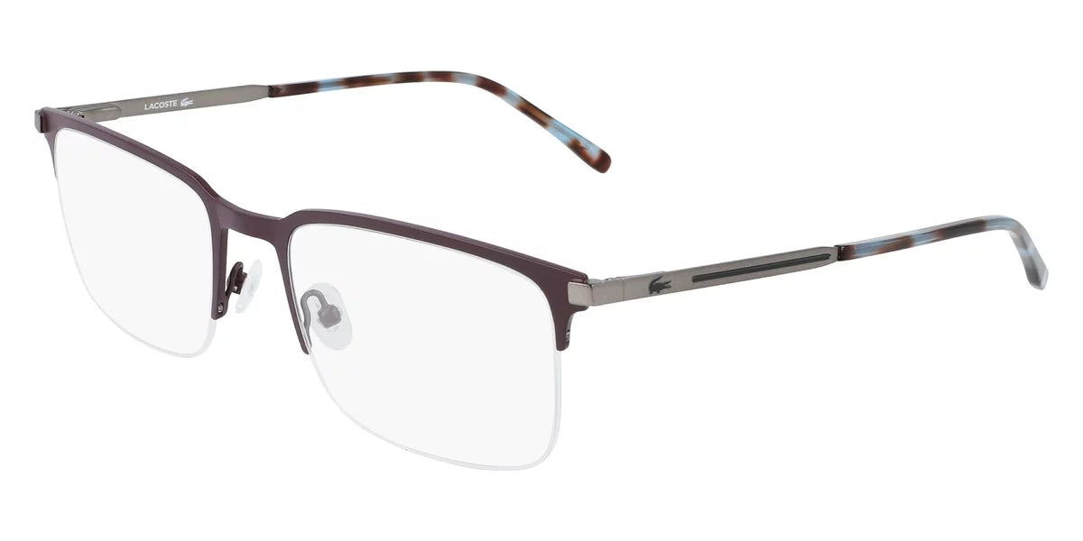 Lacoste L2268 Half Rim Rectangle Red Eyeglasses