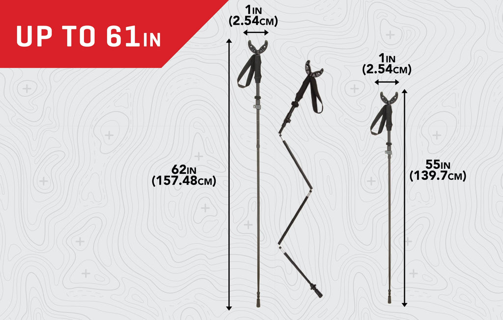 Allen Company Backcountry Hunting Monopod Shooting Stick, Adjusts 55" to 62" Tall, Dark Aluminum, 1 ct