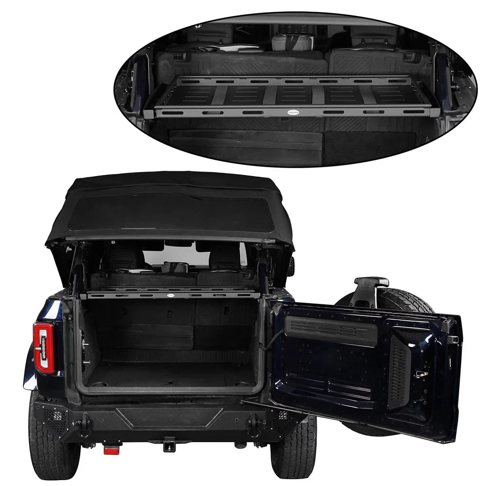 Hooke Road Rear Cargo Basket Rack Luggage Box Fit Ford Bronco 2021-2023 4-Door Jet