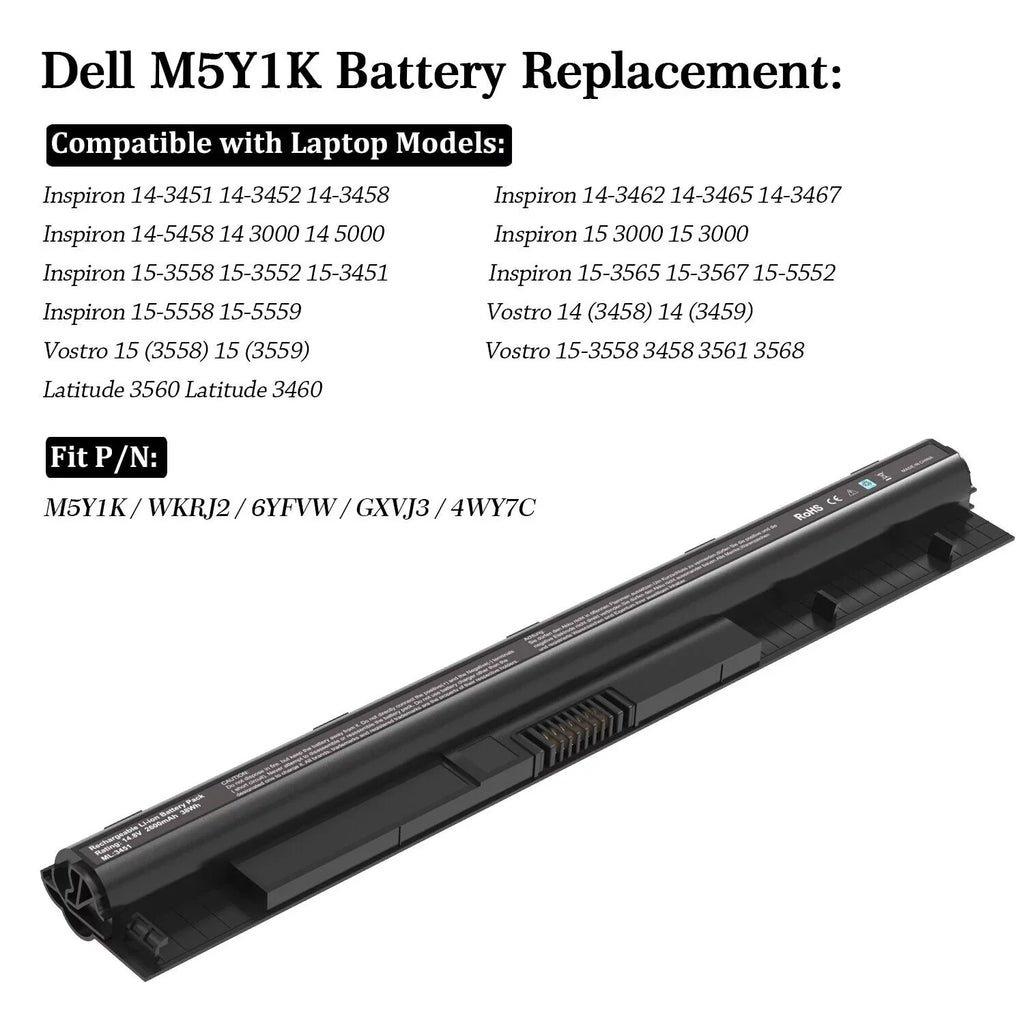 M5Y1K 50 Batteries for Inspiron 5559 5558 3551 3451 3558 3567 5755 5756