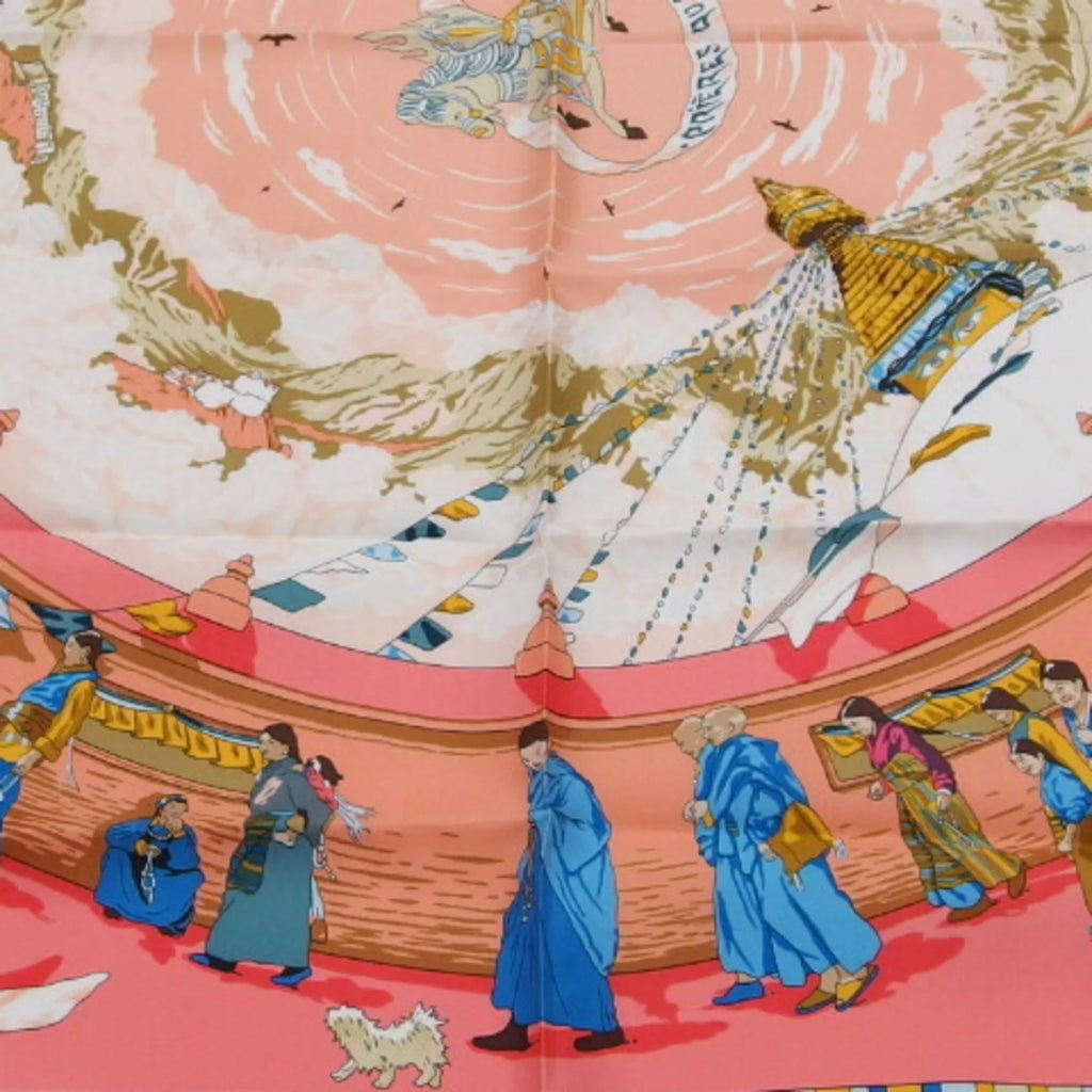 Pre-Owned Hermes Carre 90 PRIERES AU VENT Prayer in the Wind Scarf (Like New)