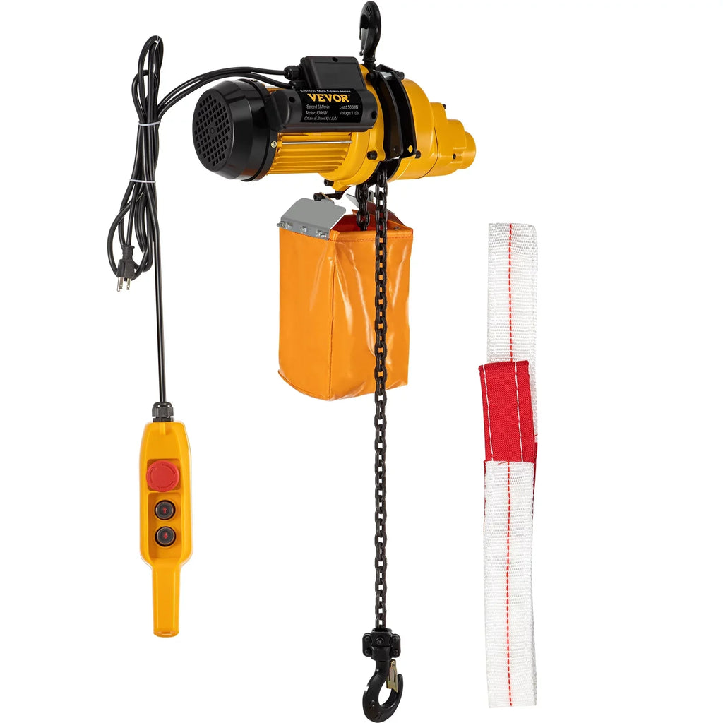 VEVOR Lift Electric Hoist, 1100 lbs Electric Winch w/ 10ft Wired Remote Control, 110V Overhead Crane Garage Ceiling Pulley Winch of 14.8ft Lift Height, Used In Factories, Warehouses, Construction