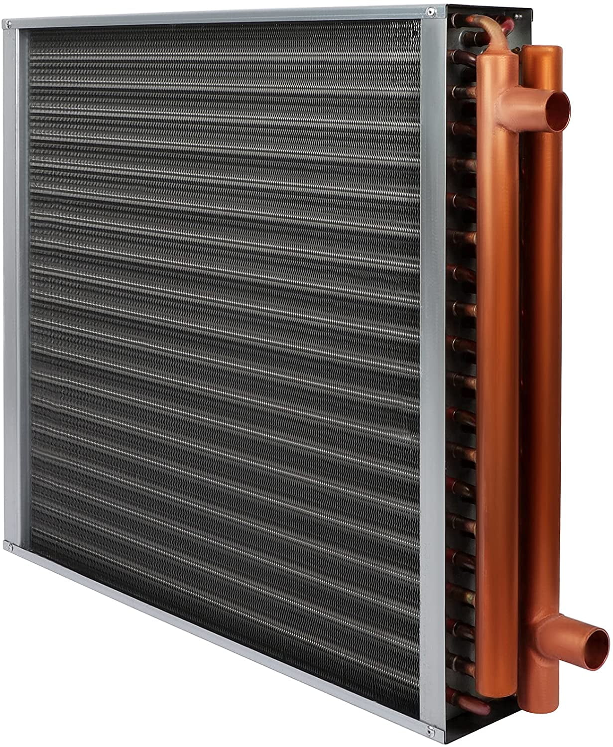 20" x 20" Water to Air Heat Exchanger with 1" Copper Ports Perfectly with Outdoor Furnace Ideal for Residential HVAC System