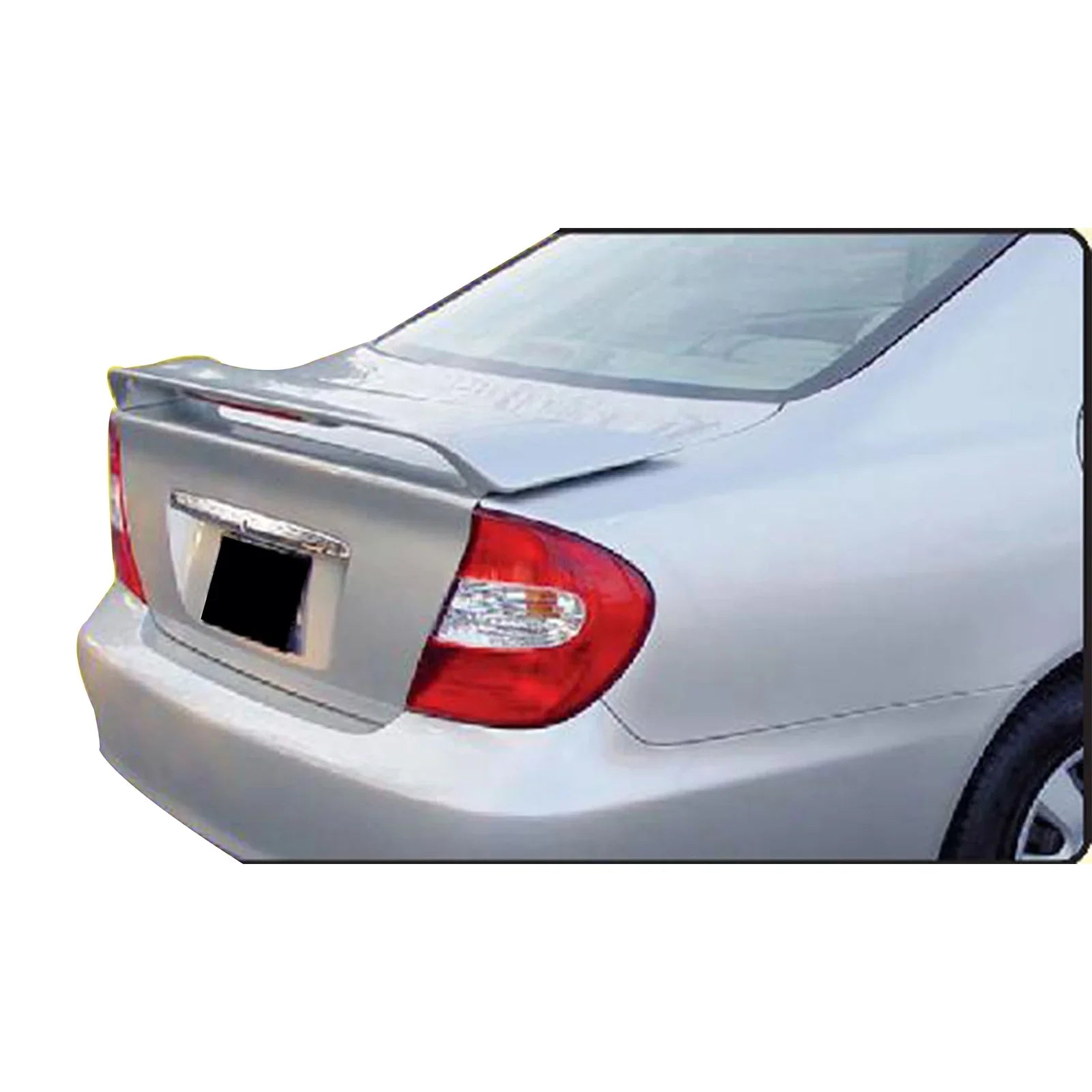 Ikon Motorsports Rear Trunk Boot Deck Lid Spoiler Wing Lip W/LED Brake Light 2002-2006 Camry OE Factory Style ABS Plastic Unpainted Gray Primer