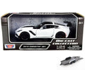 Diecast Car w/Trailer - 2019 Chevy Corvette ZR1, White - Motor Max 79356WH - 1/24 scale Diecast Model Toy Car