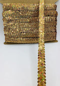 Gold Hologram 3/4" (2 Row) Stretch Sequin - 12 Yards