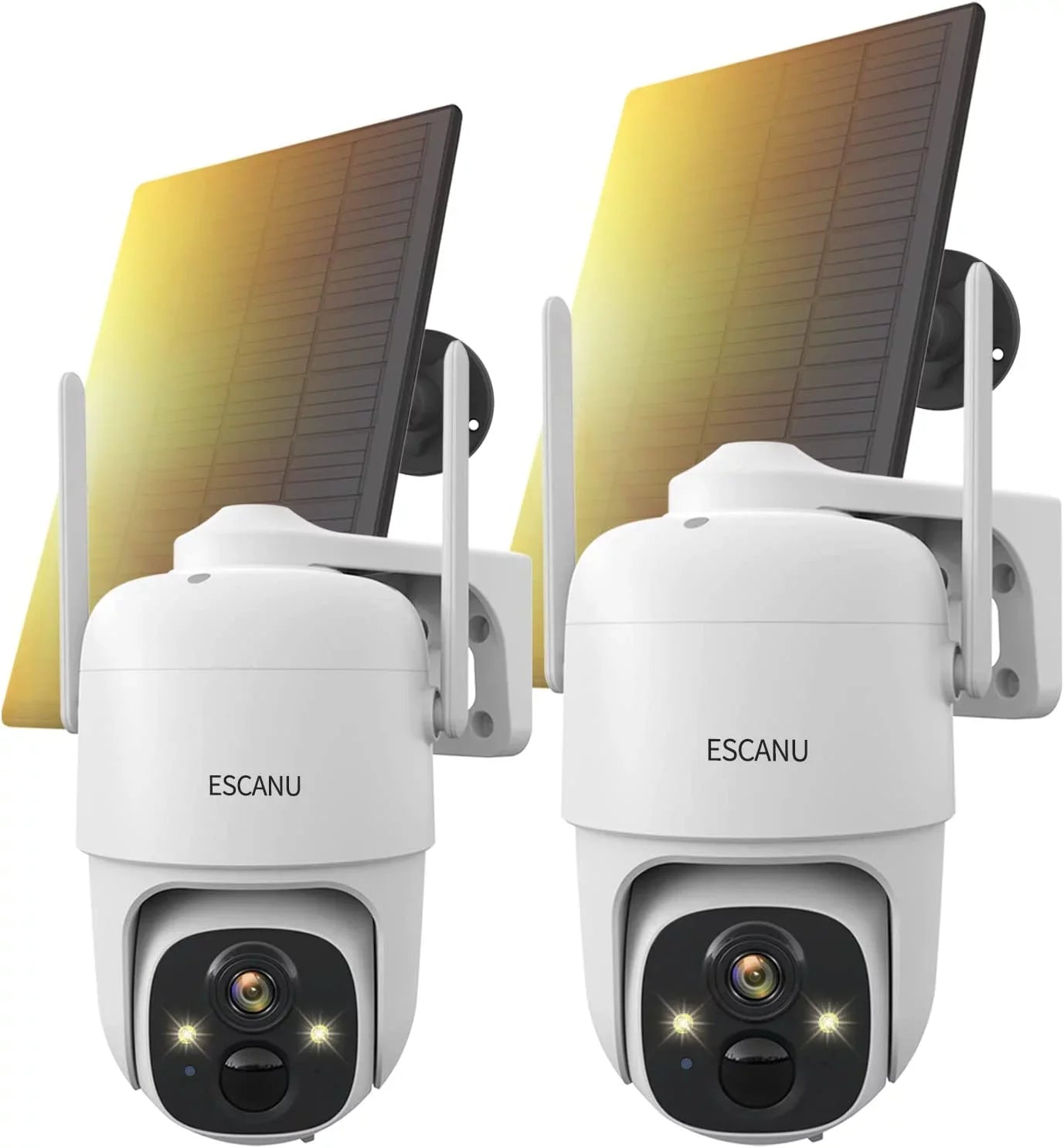 PTZ Solar WiFi Security Camera with , Color Night Vision, 360 View, Waterproof, Alarm - Rechargeable Battery