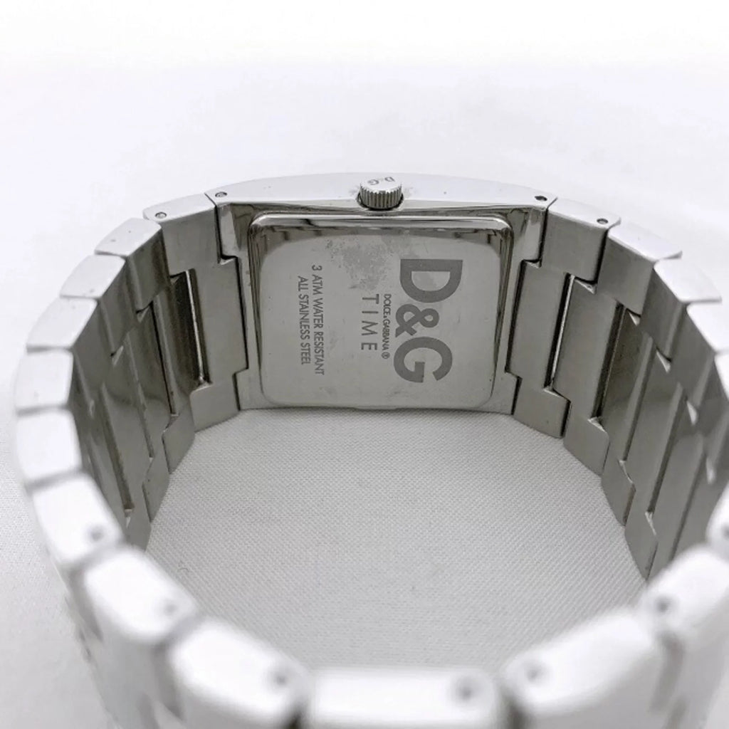 Pre-Owned Dolce & Gabbana Watch Silver Rhinestone SS D G Ladies Stainless Steel Quartz Square 2 Hands Analog (Good)