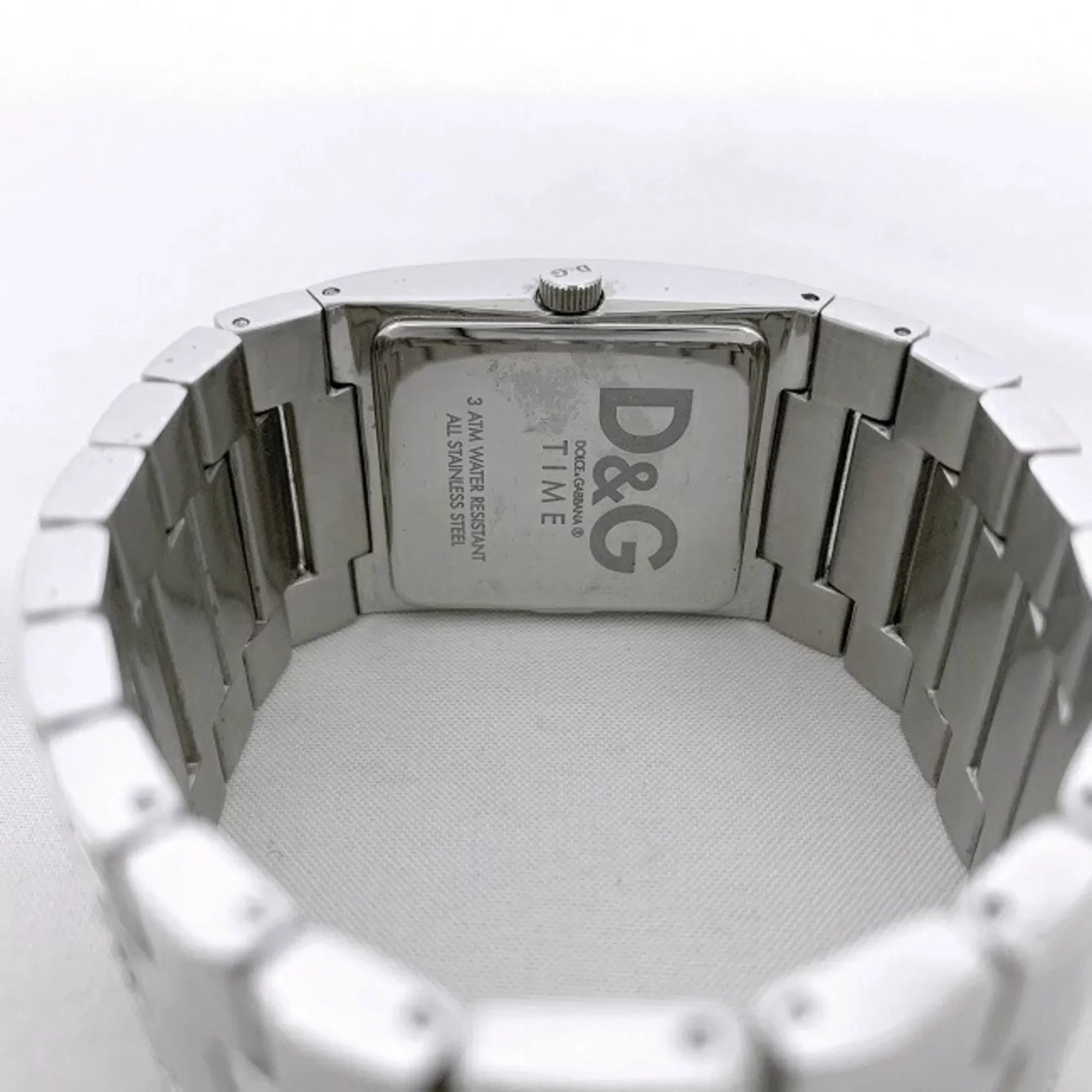Pre-Owned Dolce & Gabbana Watch Silver Rhinestone SS D G Ladies Stainless Steel Quartz Square 2 Hands Analog (Good)