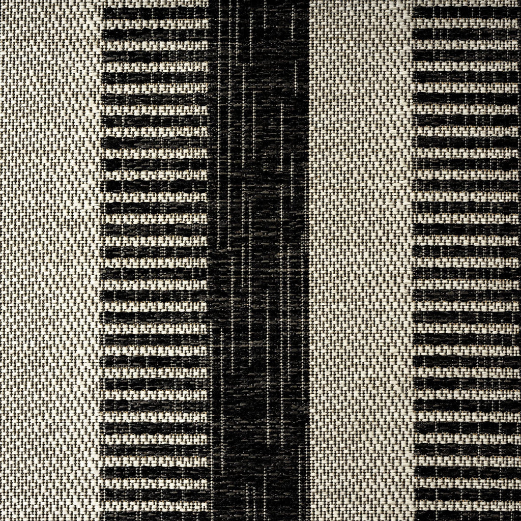 Nicole Miller New York Patio Country Charlotte Modern Striped Indoor/Outdoor Area Rug, Ebony 5'2"x7'2"