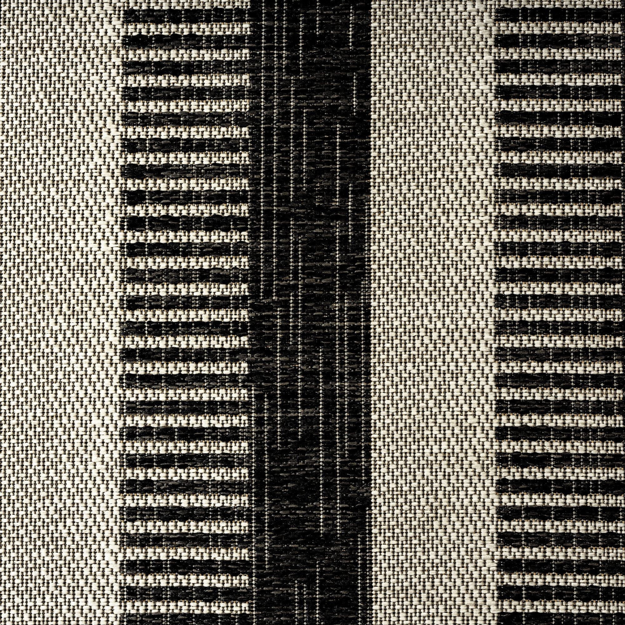 Nicole Miller New York Patio Country Charlotte Modern Striped Indoor/Outdoor Area Rug, Ebony 5'2"x7'2"