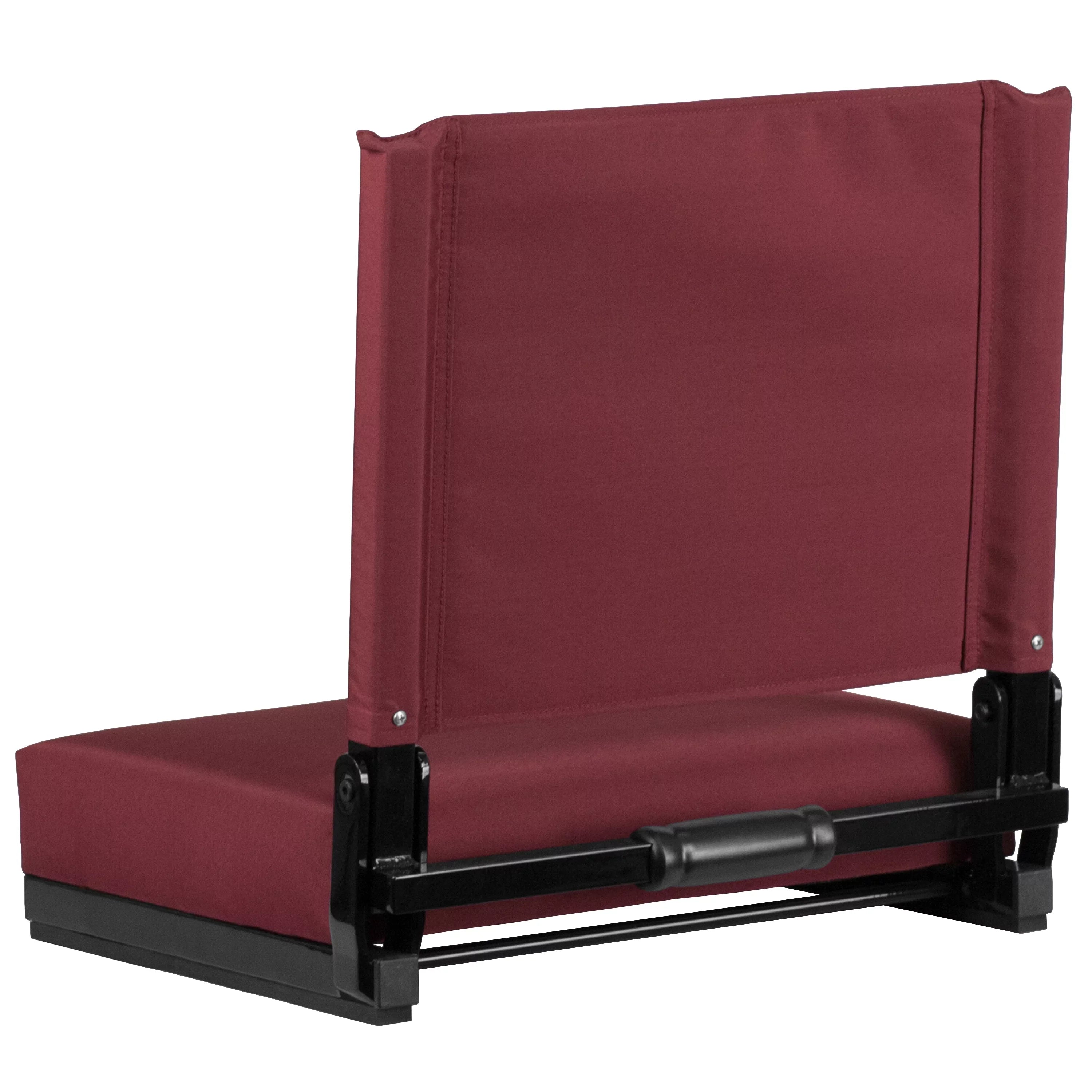 Flash Furniture Grandstand Comfort Seats by Flash - 500 lb. Rated Load Stadium Chair with Handle & Ultra-Padded Seat, Maroon