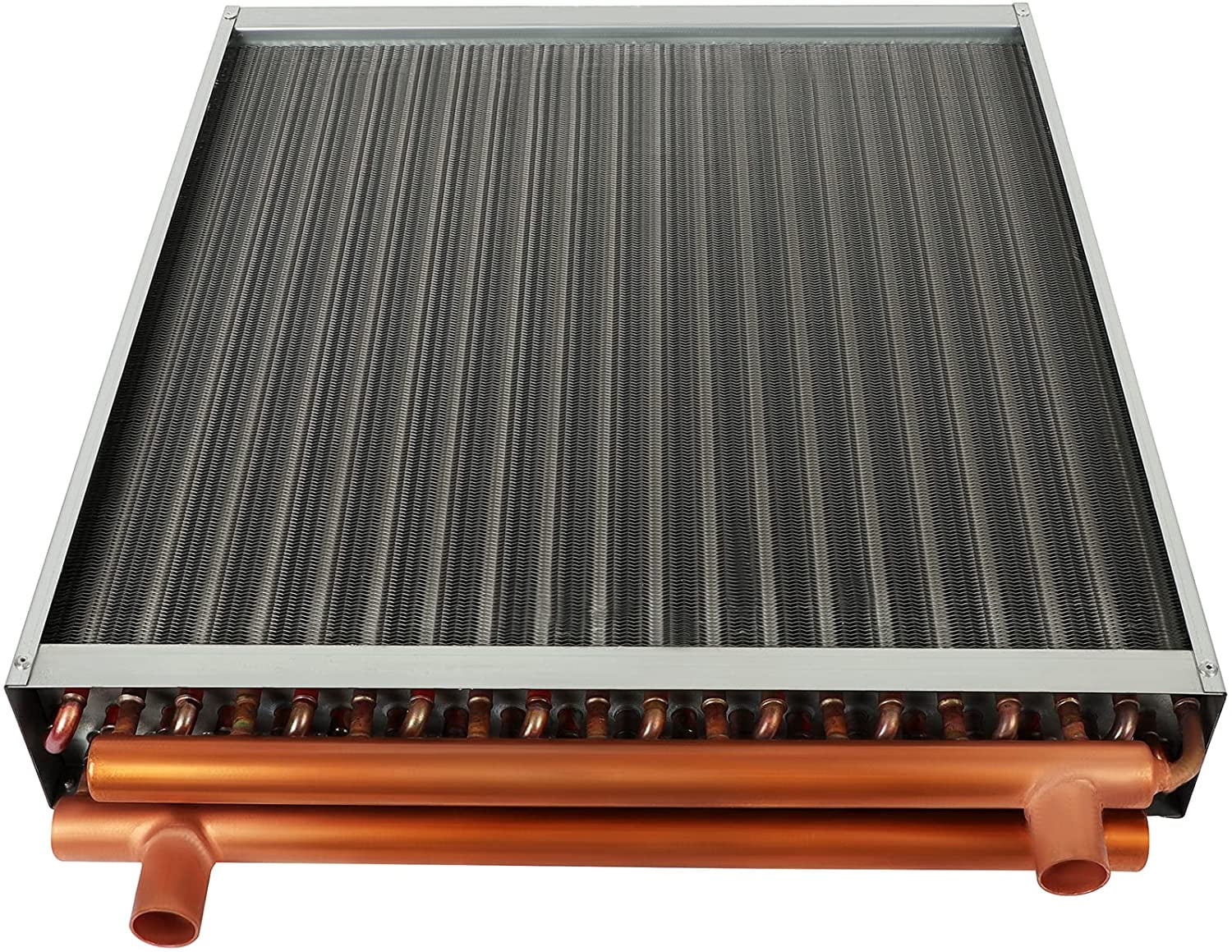 20" x 20" Water to Air Heat Exchanger with 1" Copper Ports Perfectly with Outdoor Furnace Ideal for Residential HVAC System
