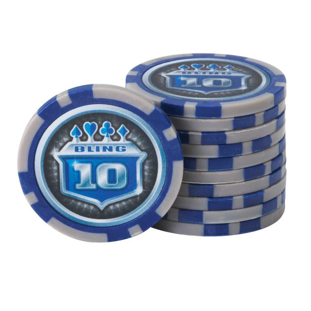 Fat Cat 55-0655 Bling Texas Hold Em 500 Count Clay Poker Chip Set w/ Case
