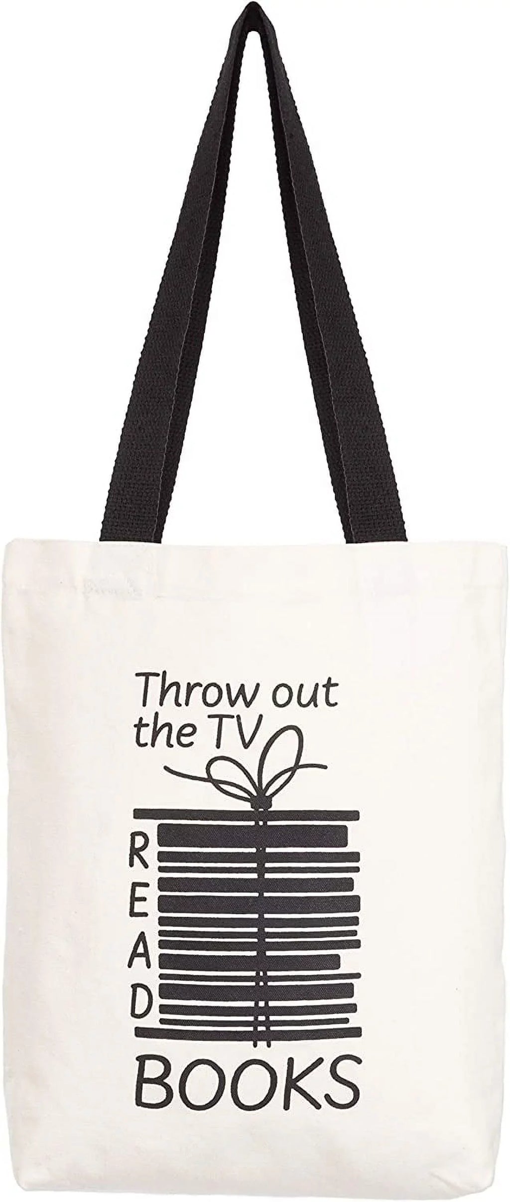 Miller & Max Canvas Tote Bag For Women Men, Reusable Multi-functional 100% Cotton Books Fun Cute Print Durable Design With Inner Pocket, Dark Handles 12 oz Canvas Bags - For School, Office, Picnic An