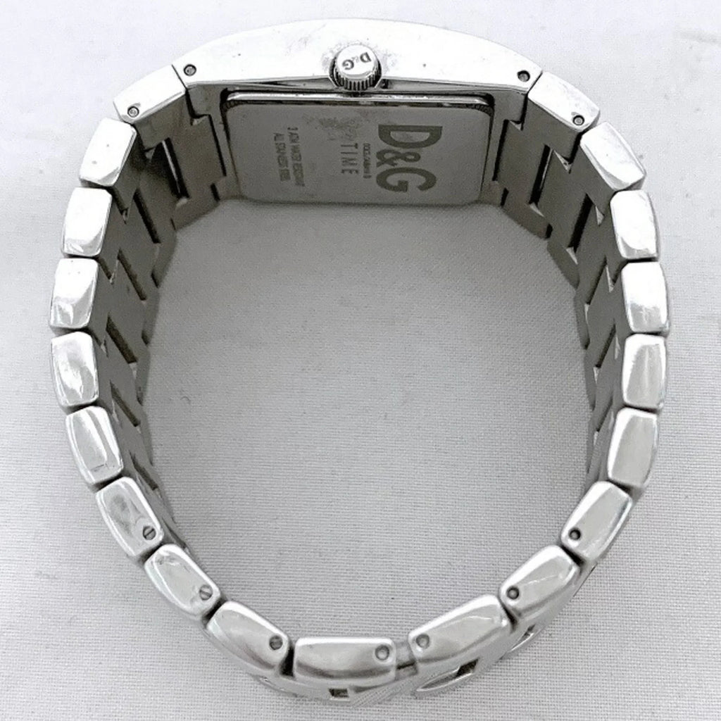 Pre-Owned Dolce & Gabbana Watch Silver Rhinestone SS D G Ladies Stainless Steel Quartz Square 2 Hands Analog (Good)