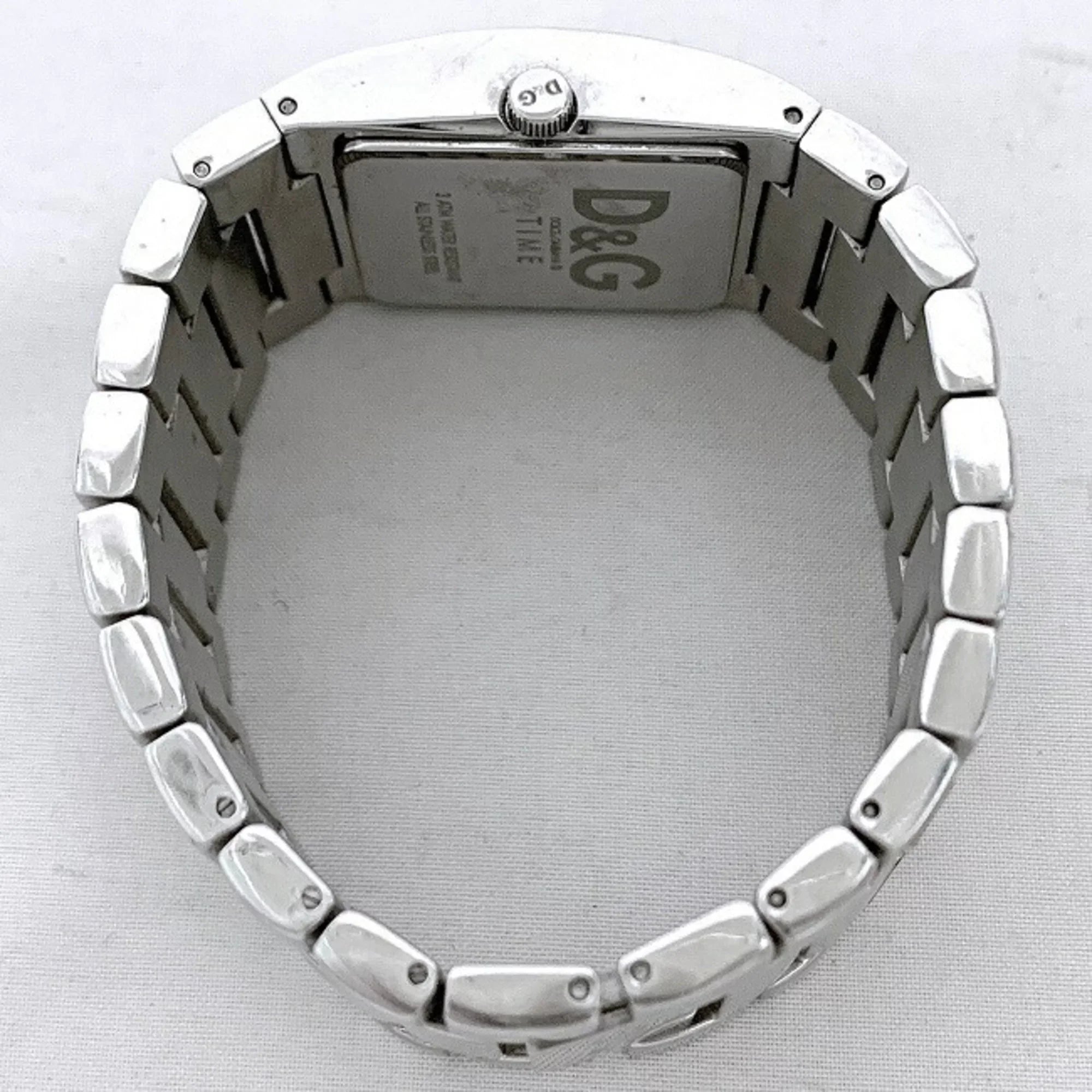 Pre-Owned Dolce & Gabbana Watch Silver Rhinestone SS D G Ladies Stainless Steel Quartz Square 2 Hands Analog (Good)
