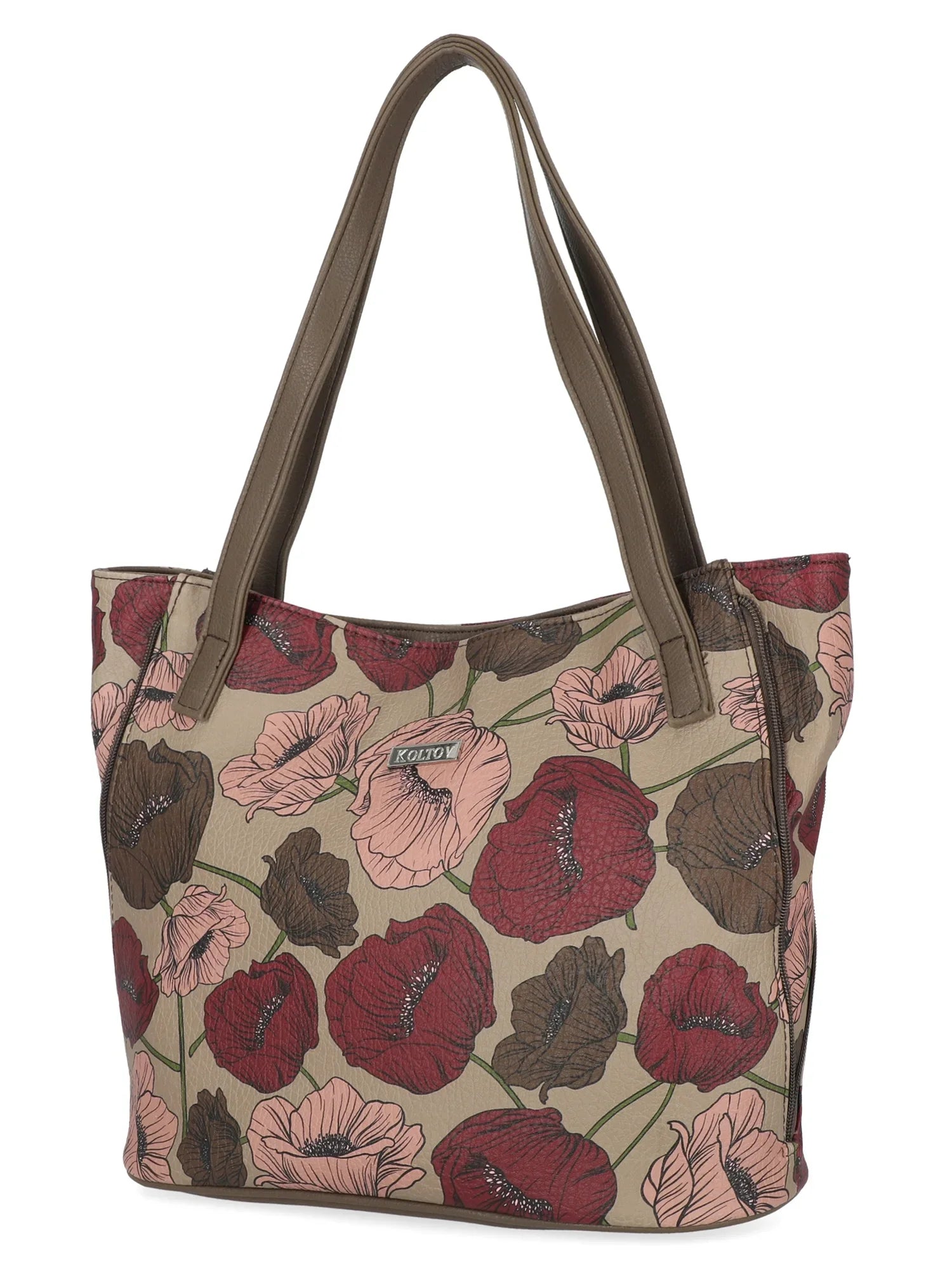 Koltov Vegan Leather Emily East West Tote, Marbella / Bay Leaf