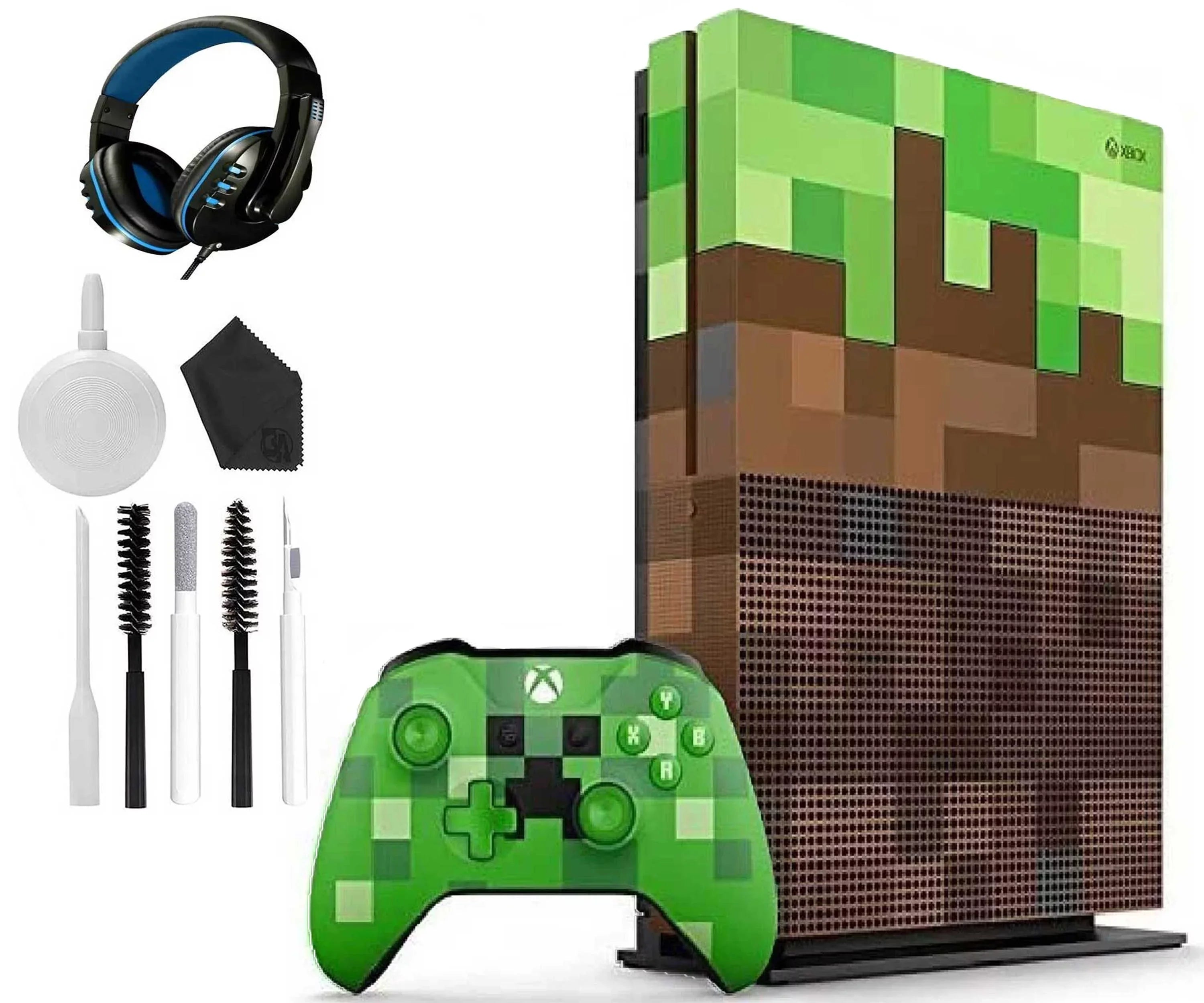 Xbox One X 1TB Gaming Console Mincraft with Headset Cleaning Kit