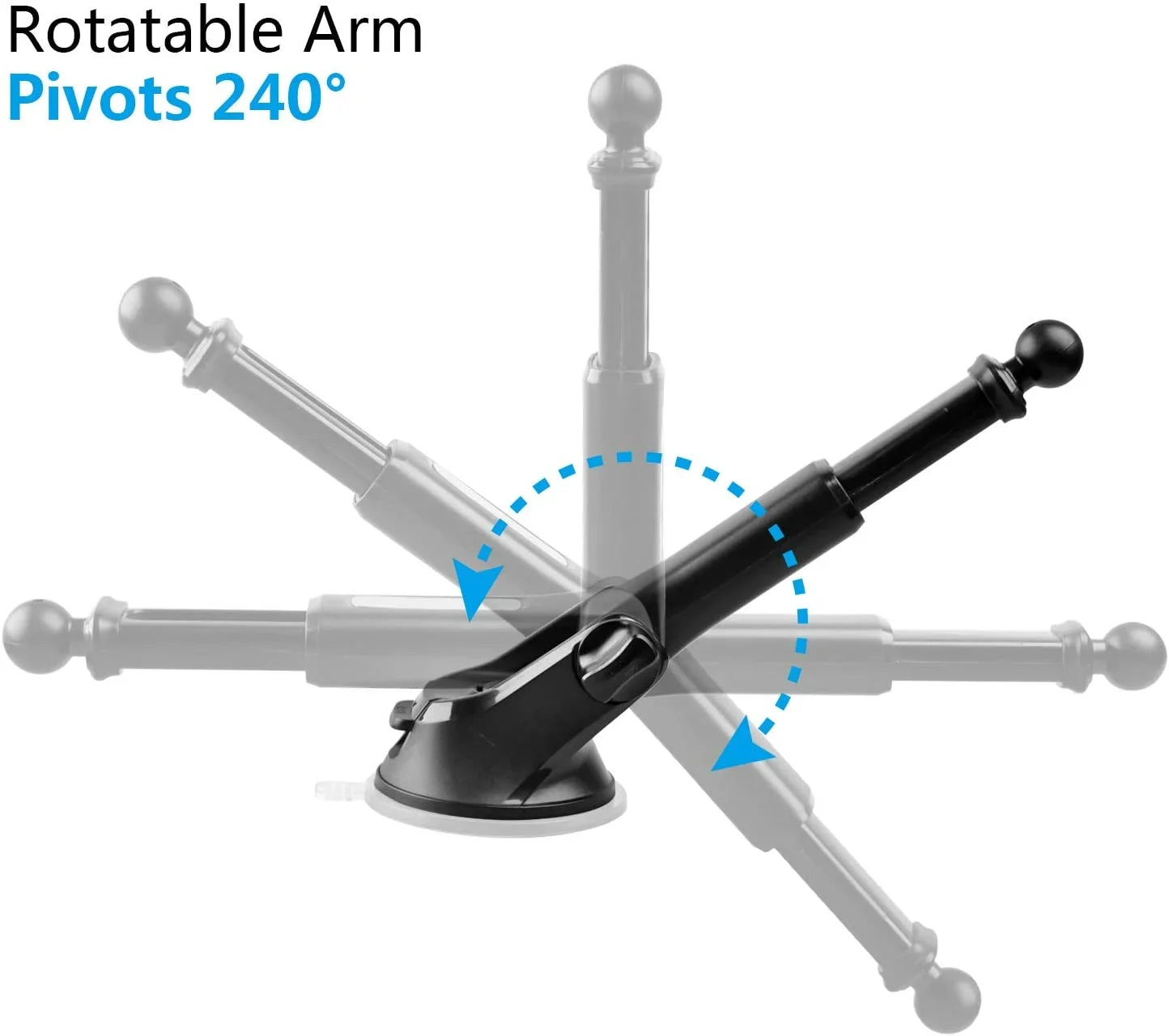 GPS Suction Cup Mount for Garmin [Quick Telescopic Extension Arm] (Set of 2), GPS Dashboard Mount Dash Windshield