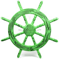 Nagina International Rustic Antique Beautiful Wall Decor Handcrafted Pine Nautical Ship Wheel | Maritime Exclusive Wall Decor (48 Inches, Junky Green)