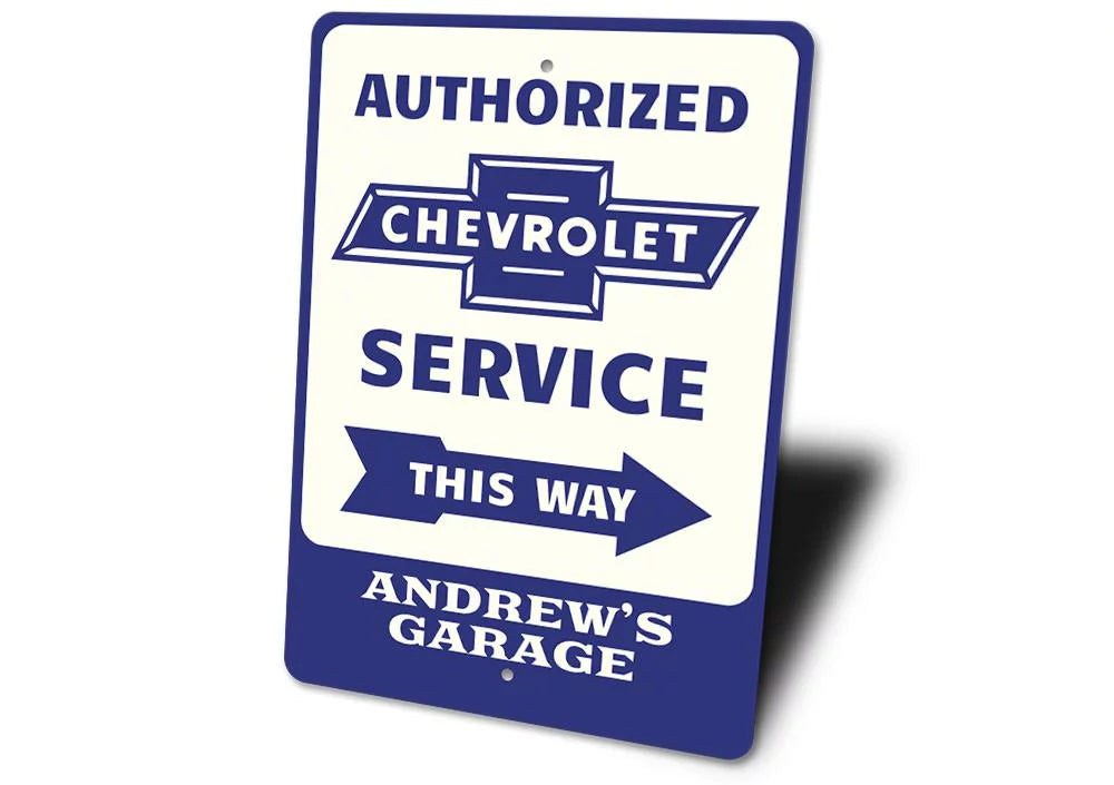 Chevrolet Service Novelty Decor, Metal Wall Sign - 10x14 Inches