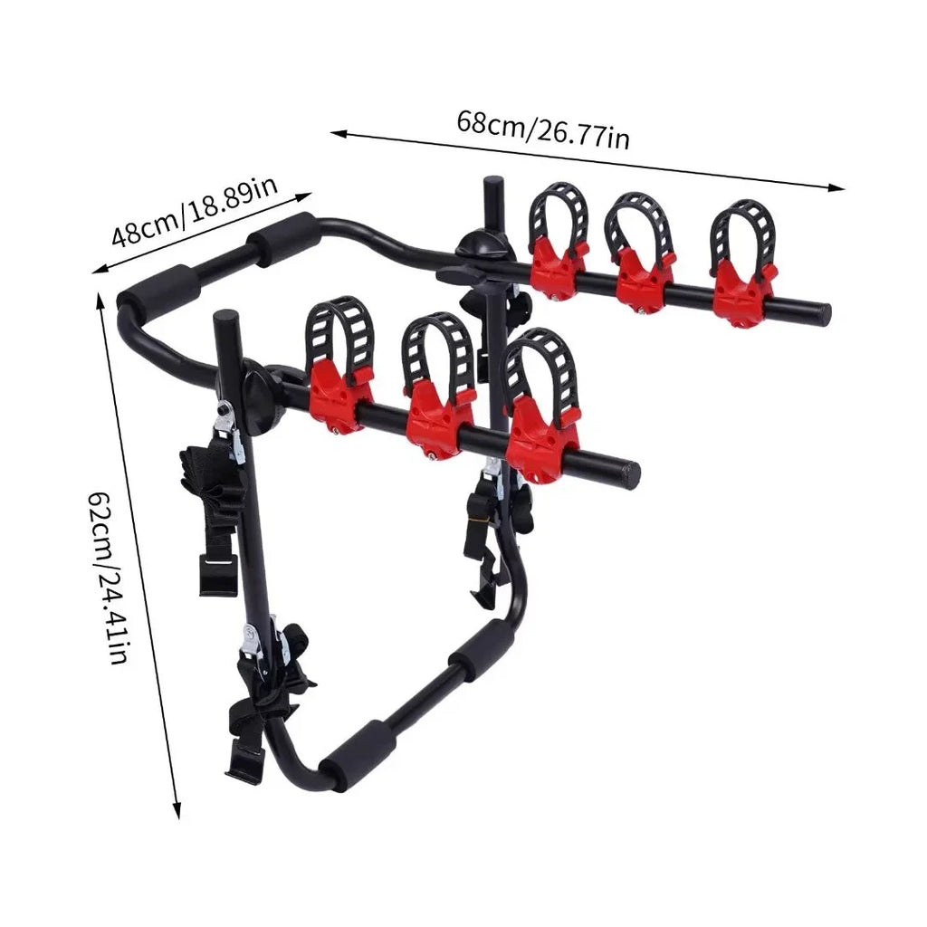 TFCFL Portable 3-Bike Bicycle Rack Foldable Bike Rack Hitch Mount Carrier Car SUV Truck