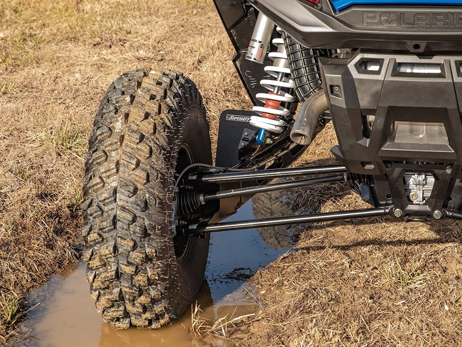 SuperATV Mud Flaps for 2018+ Polaris RZR XP Turbo S 2019+ RZR XP 4 Turbo S/XP Turbo S Velocity/XP 4 Turbo S Velocity 8 x 10 7/8 Mud Flaps Flexible and Load USA Made!