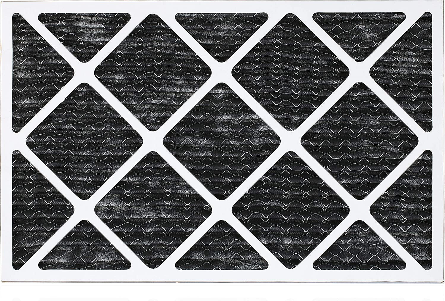 Filterbuy 16x30x1 MERV 8 Odor Eliminator Pleated HVAC AC Furnace Air Filters with Activated Carbon (6-Pack)
