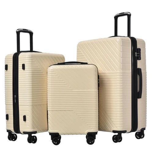 Zateety Hardshell Luggage Sets 3 Piece double spinner 8 wheels Suitcase with TSA Lock Mass 20''24''28''
