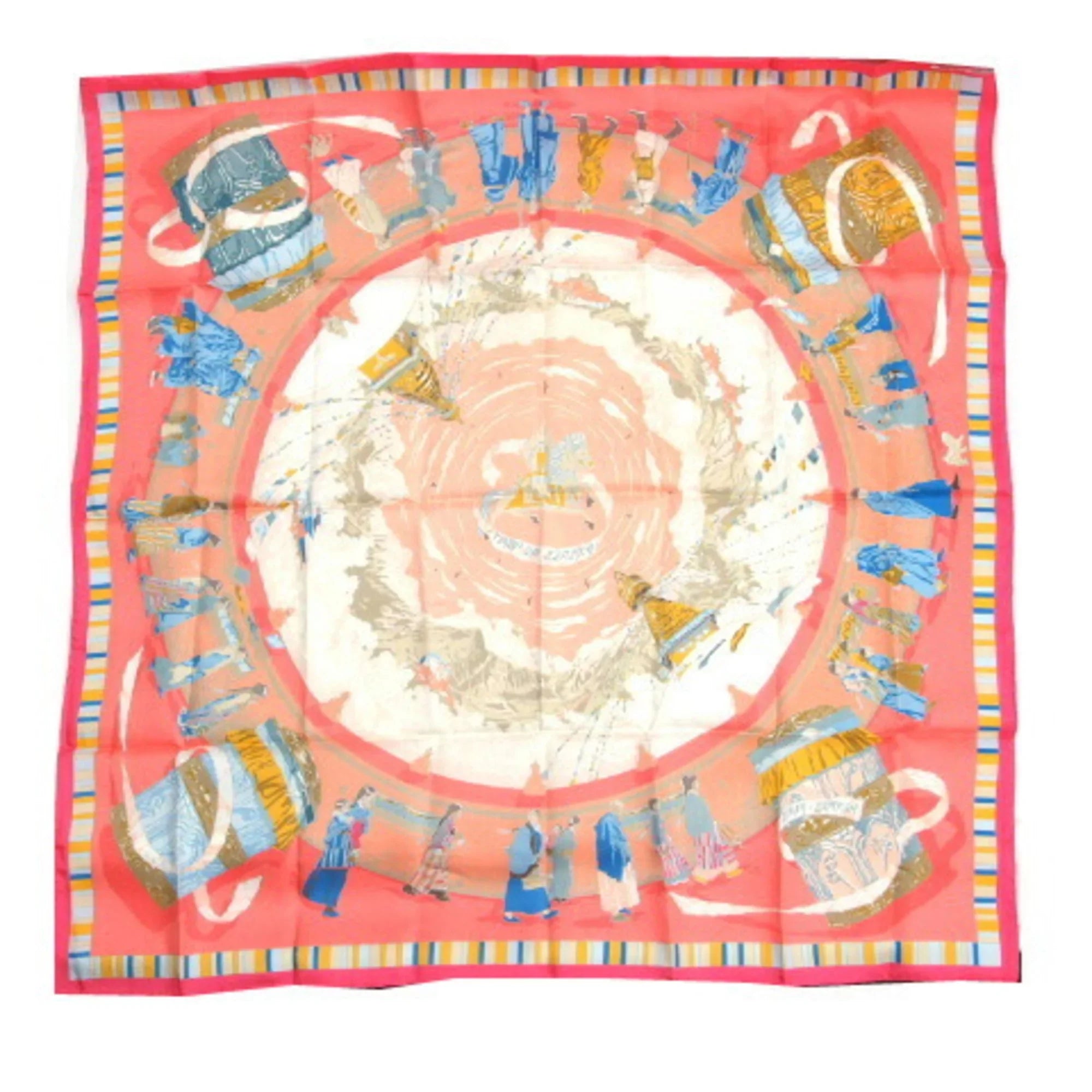 Pre-Owned Hermes Carre 90 PRIERES AU VENT Prayer in the Wind Scarf (Like New)