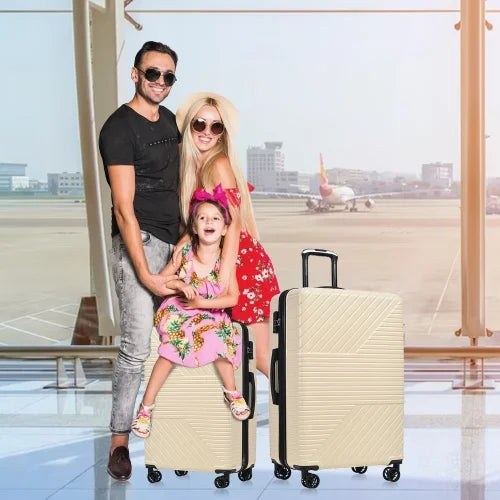 Zateety Hardshell Luggage Sets 3 Piece double spinner 8 wheels Suitcase with TSA Lock Mass 20''24''28''