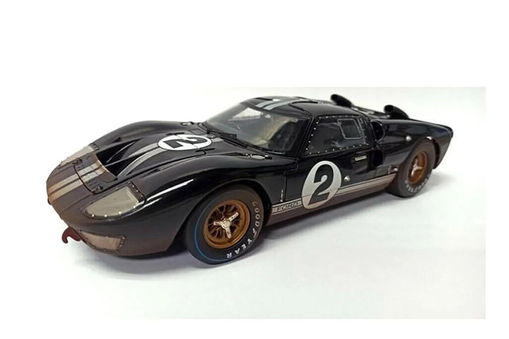 1966 Ford GT-40 MK II #2 After Race (Dirty Version, Ebony - Shelby Collectibles SC431BK - 1/18 scale Diecast Model Toy Car