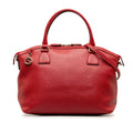 Pre-Owned Authenticated Gucci Convertible GG Charm Dome Satchel Calf Leather Red Unisex (Good)