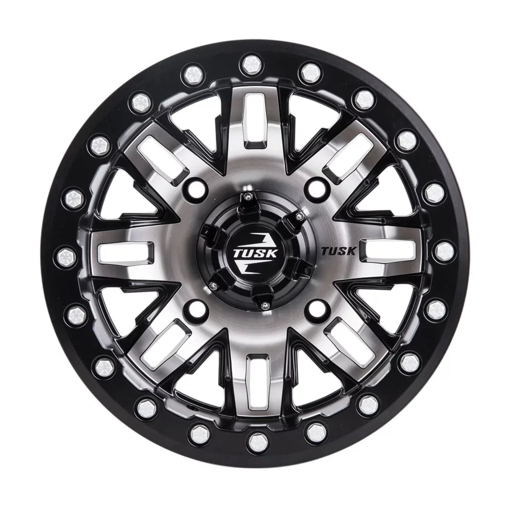 4/156 Tusk Teton Beadlock Wheel 14x7 4.0 + 3.0 Dark For YAMAHA Wolverine RMAX 2 1000 Sport 2022