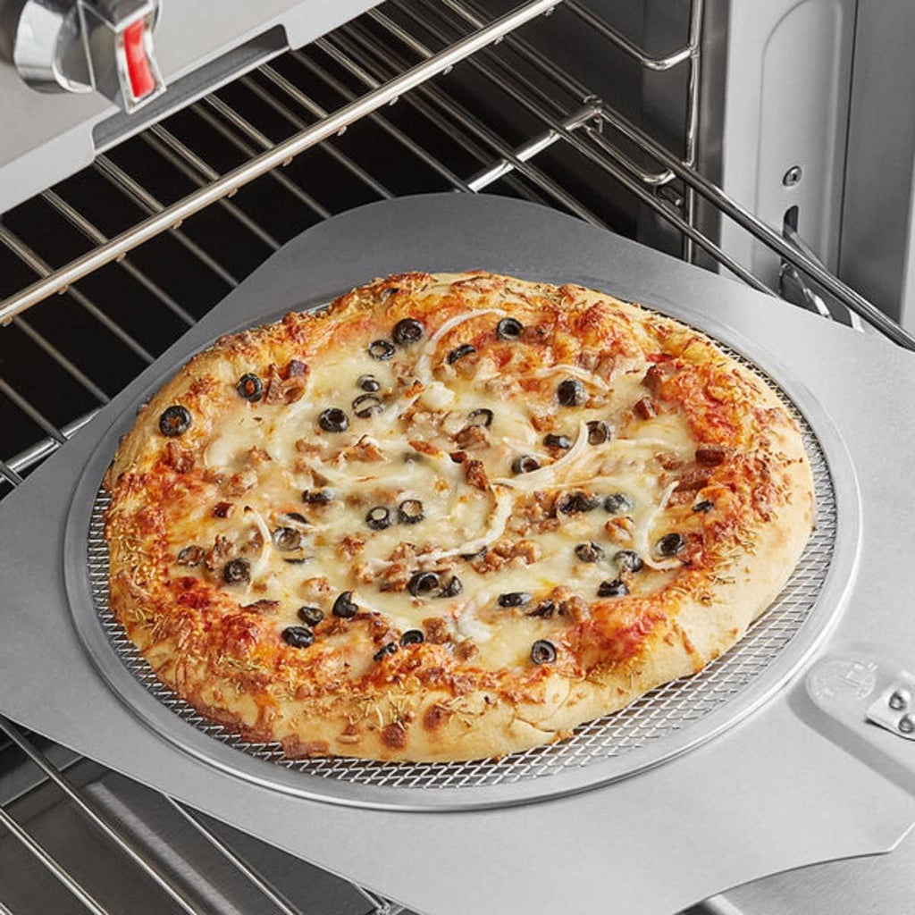 TrueCraftware- Set of 2 Aluminum 15” Pizza Baking Screen Seamless Rim- Bakeware Pizza Screen Round Pizza Pan Tray Round Baking Tray for Home Kitchen Pizzeria & Restaurants