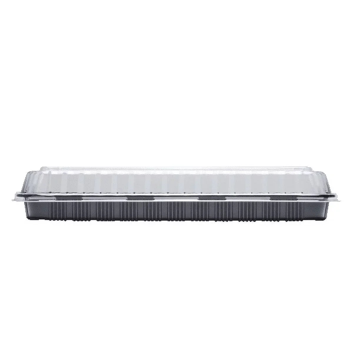 Karat Full Slab Jet PP Plastic Rib Container with Clear OPS lid - 100 ct