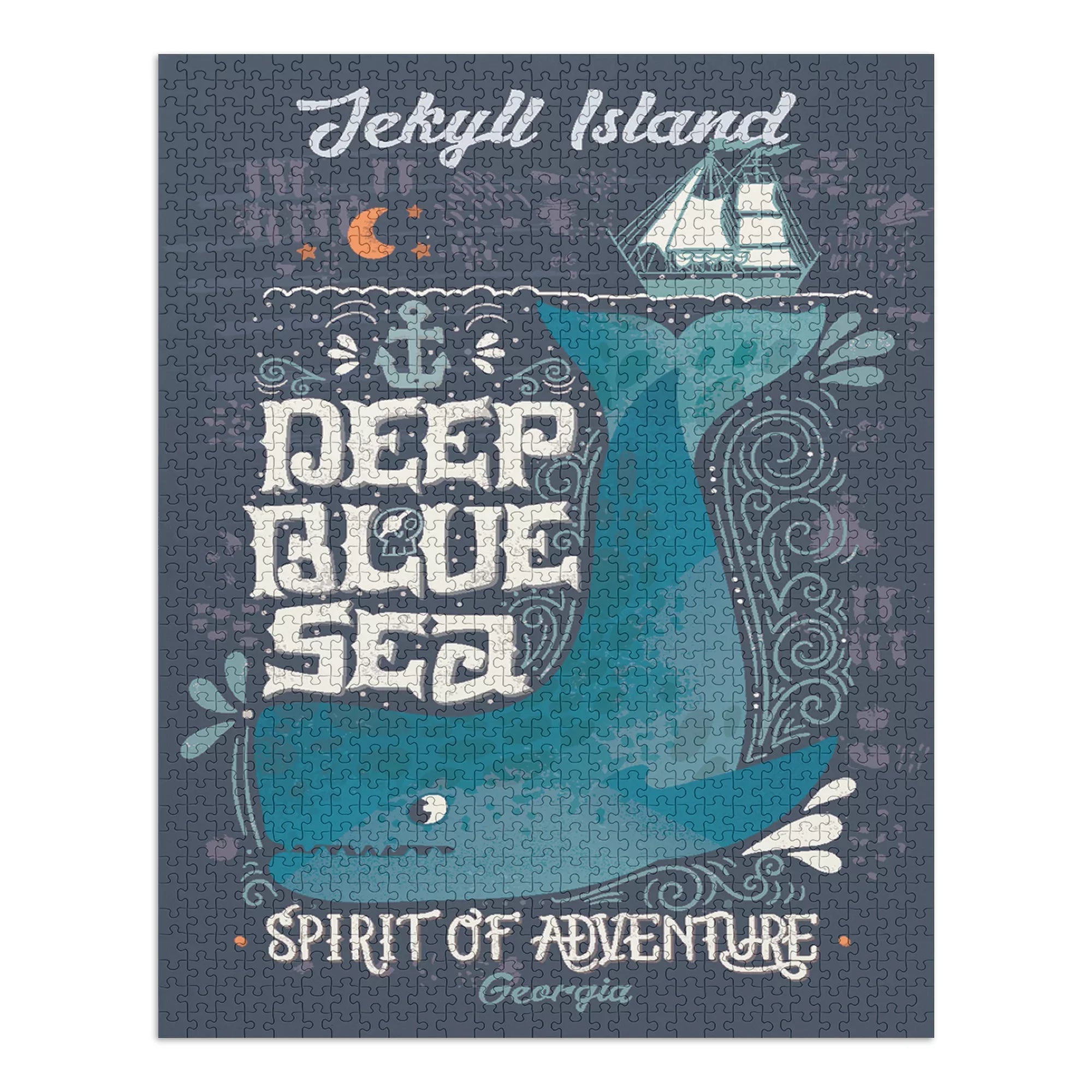 Jekyll Island, Georgia, Deep Blue Sea, Spirit of Adventure, Whale (1000 Piece Puzzle, Size 19x27, Challenging Jigsaw Puzzle for Adults and Family, Made in USA)