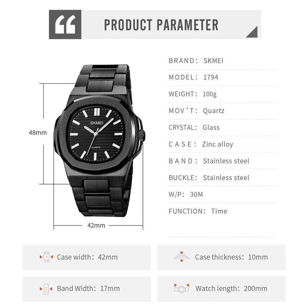 Men Quartz Watch Luxury Gold Steel Male Wristwatch For Business Gift