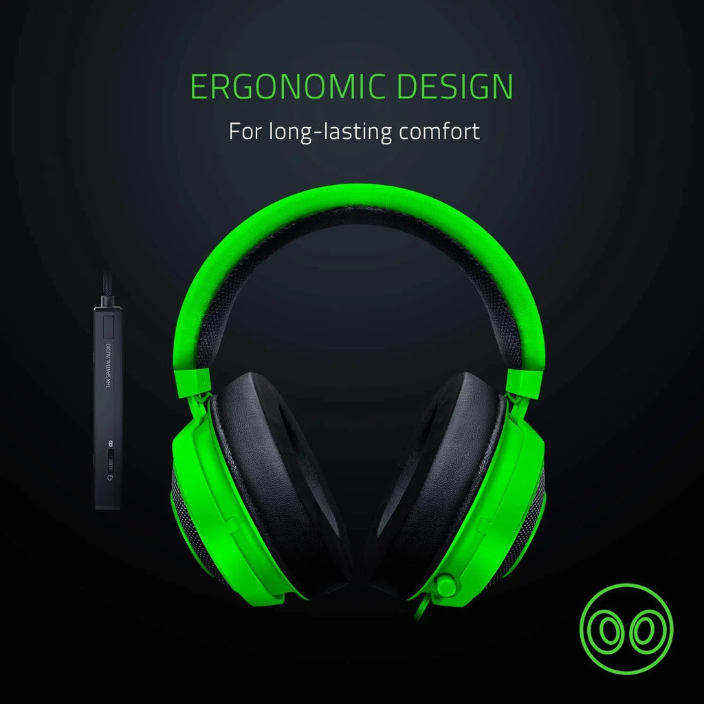 Razer Kraken Tournament Edition: THX Spatial Audio - Full Audio Control - Cooling Gel-Infused Ear Cushions - Gaming Headset Works with PC, PS4, Xbox One, Switch, Mobile Devices - Green