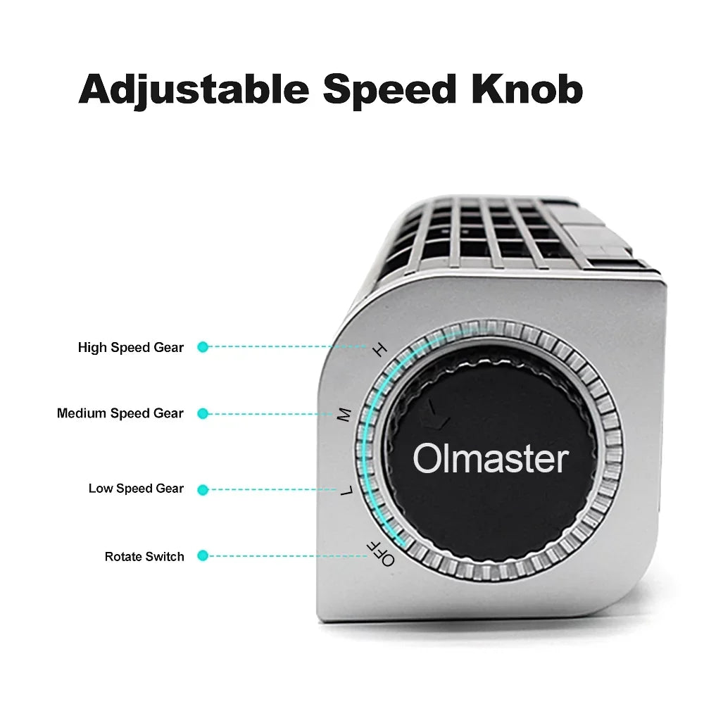 Olmaster CF-1691 USB Cooling Fan Laptop Pad Stand Fan Dark Horizontal Design