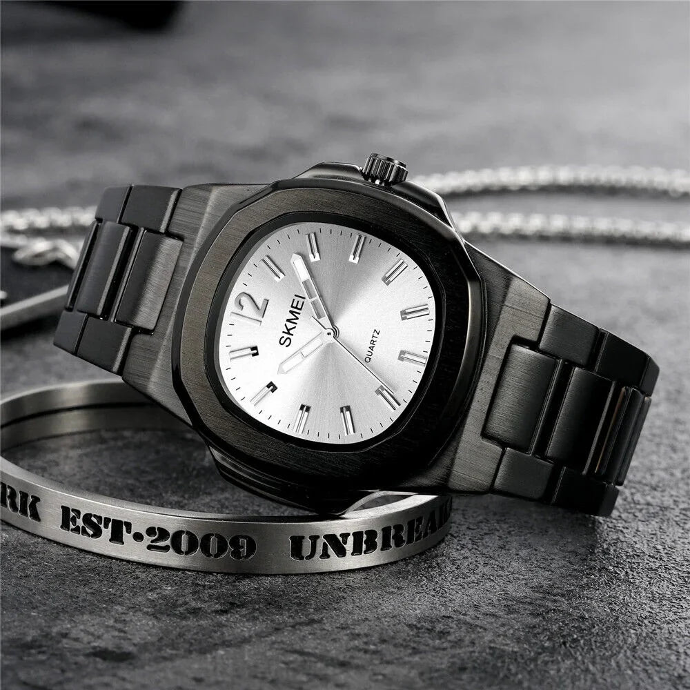 Men Quartz Watch Luxury Gold Steel Male Wristwatch For Business Gift