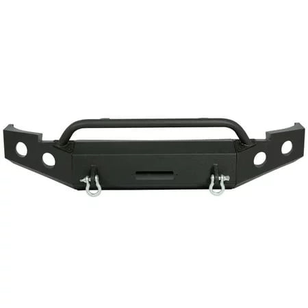 Kojem Front Bumper Push Bar Fit for 2007-2013 Chevy Silverado 1500 w/ Winch Plate D-Rings -2 Packages 2008 2009 2010 2011 2012 Steel Powder Coated