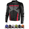 AirTrek Men Mesh Motorcycle Touring Waterproof Rain Armor Biker Jacket Grey L