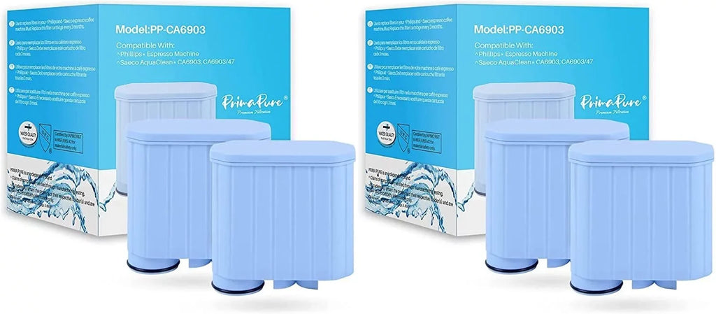 4-Pack PrimaPure Espresso Coffee Machine Water Filter Replacement For Philips Saeco AquaClean CA6903 Certified To NSF / ANSI 42 by IAPMO R&T