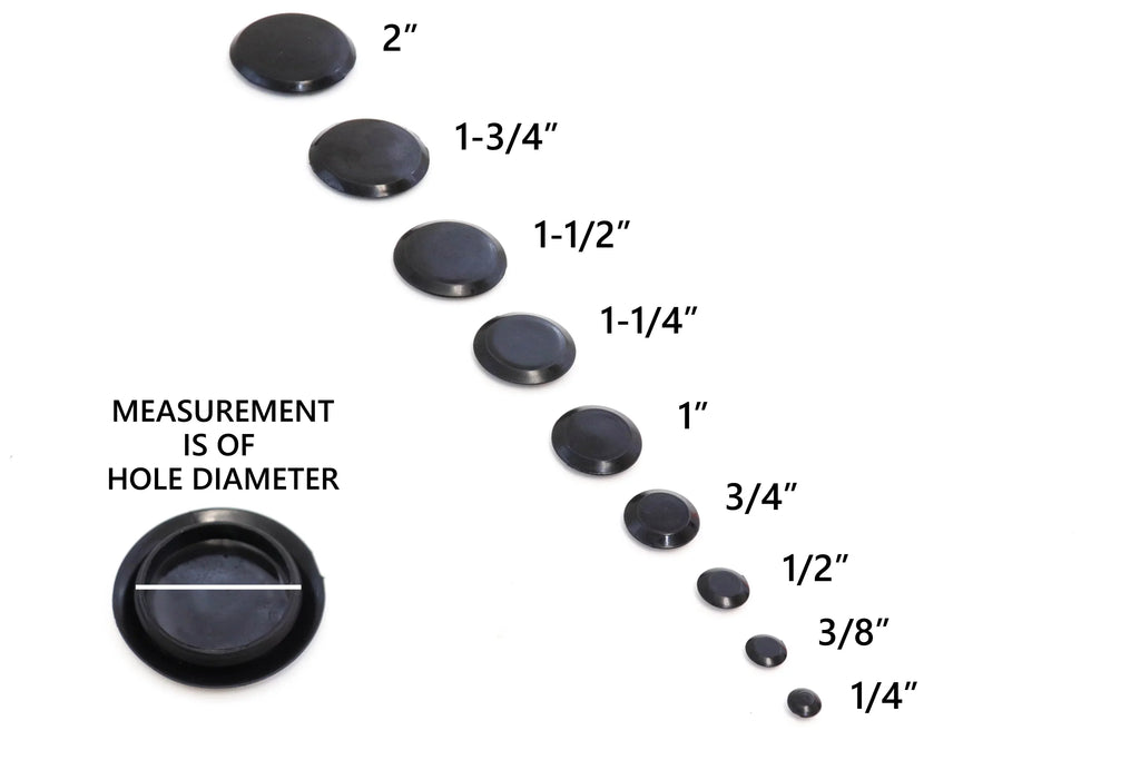 Red Hound Auto 1000 Piece Flush Mount Ebony Hole Plug Assortment for Auto Body and Sheet Metal Assorted Sizes for 1/4, 3/8, 1/2, 3/4, 1, 1-1/4, 1-1/2, 1-3/4 and 2 Inch Holes